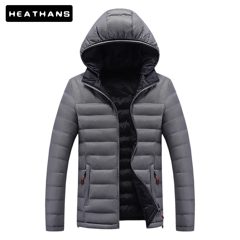 

Men's Winter Parka Jacket Hooded Casual Light Weight Warm Cotton Padded Coat Male Parka Zipper Jacket Coats Men Solid Parkas Top