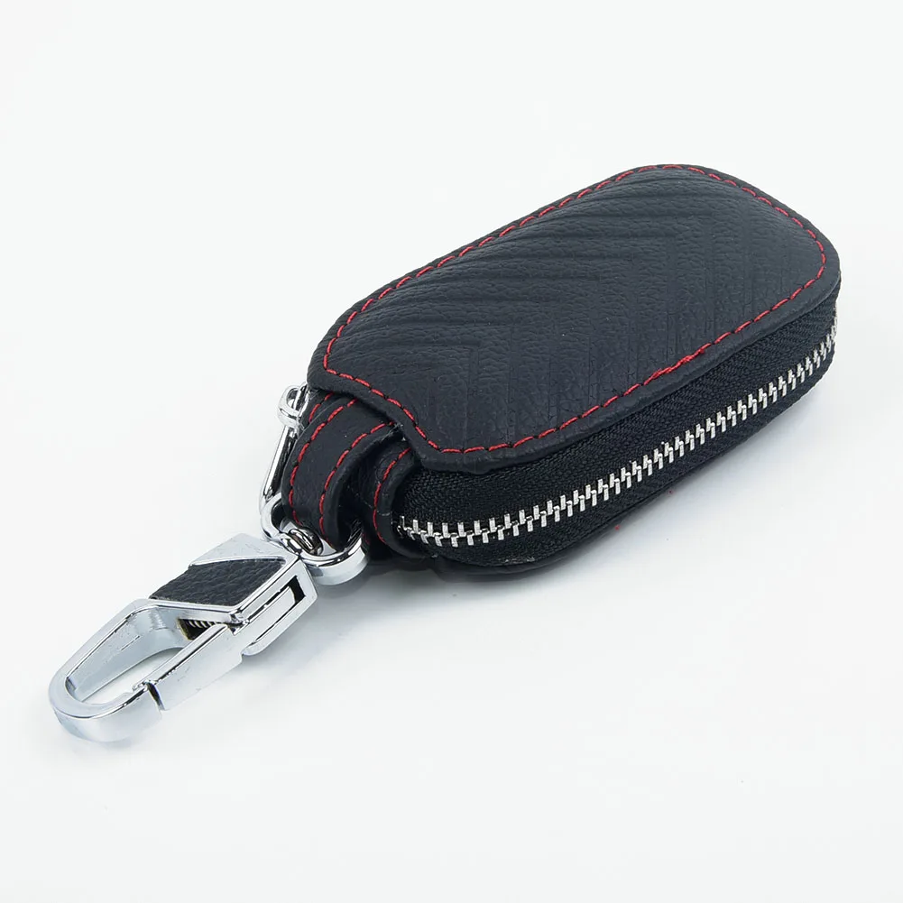 

Black Key Cover Portable Accessory Car Case Fob Holder Leather Protection