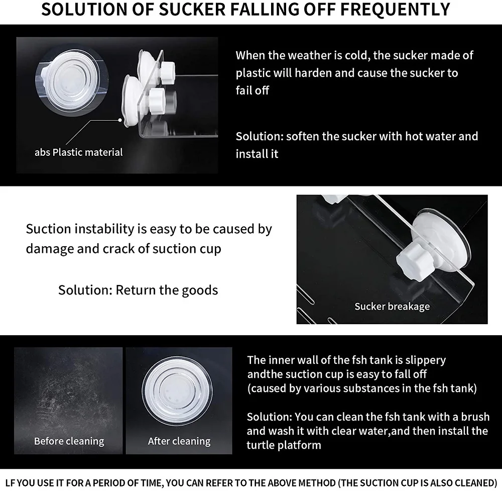 Большая прозрачная платформа для загорания черепах в аквариуме сильным присосками и 2 чашками.