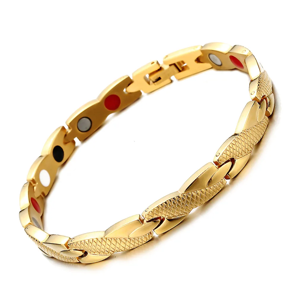 Магнитные браслеты из нержавеющей стали с звеньями Цепи для мужчин женщин