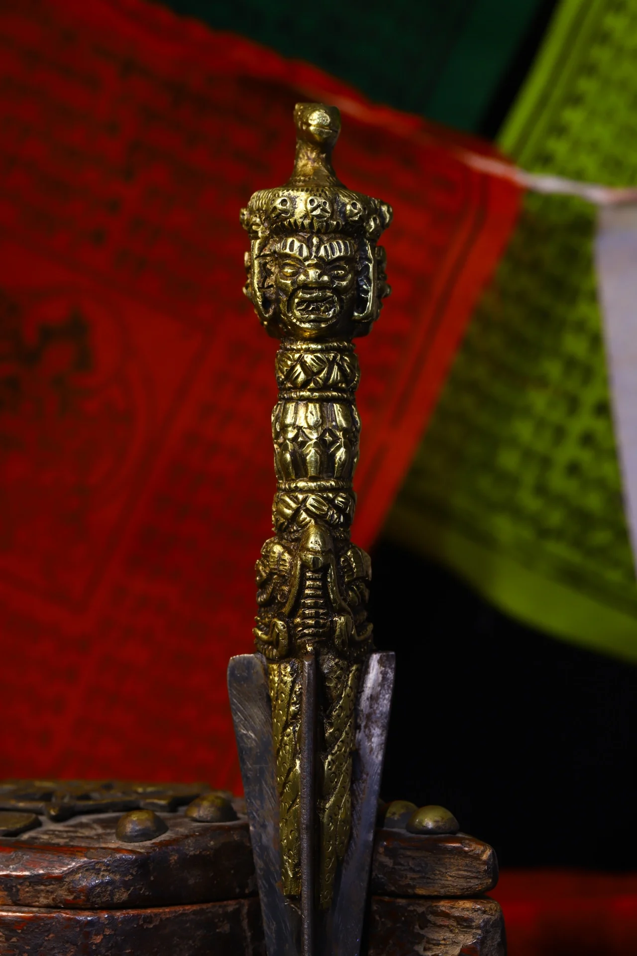 8 &quotКоллекция тибетского храма старая бронза киноварь Хаягriva Махакала череп