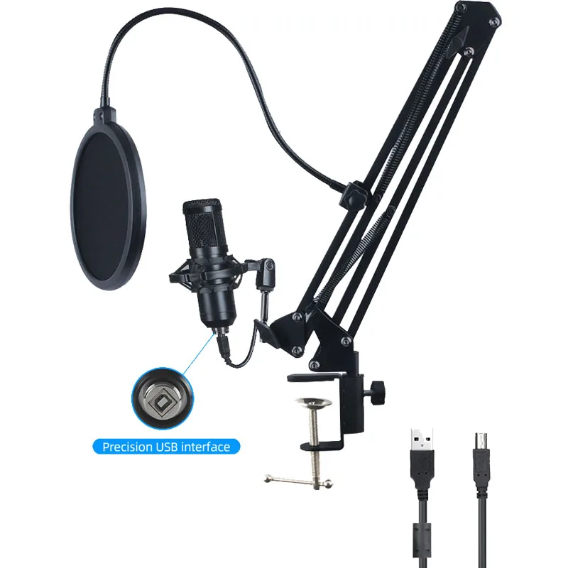 

Studio USB Condenser Recording Microphone Live Broadcast Set For PC Computer Laptop Recording Studio Singing Gaming Youtube Skyp