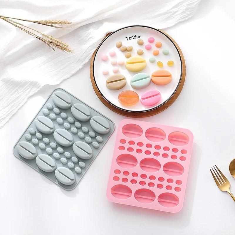 

Homemade Coffee Bean Shape Chocolate Baking Mold Mini Ice Cube Candy Biscuit Silicone Mold Baby Food Supplement Baking Box