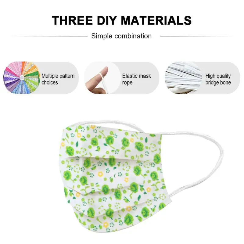 Цветная сшитая вручную Тканевая маска для лица набор самостоятельного