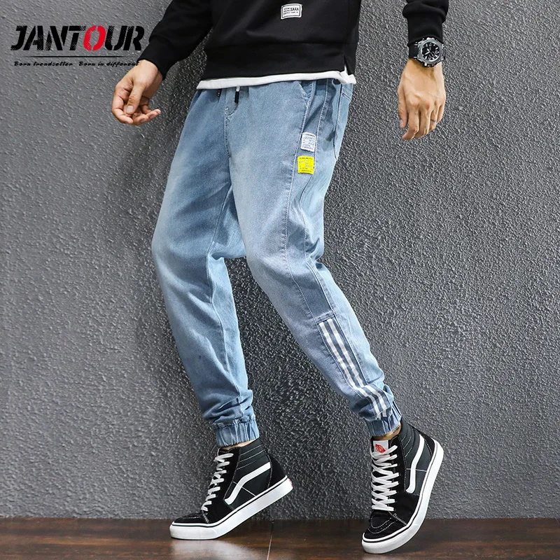 Джинсы-карго мужские свободного покроя повседневные штаны в стиле хип-хоп