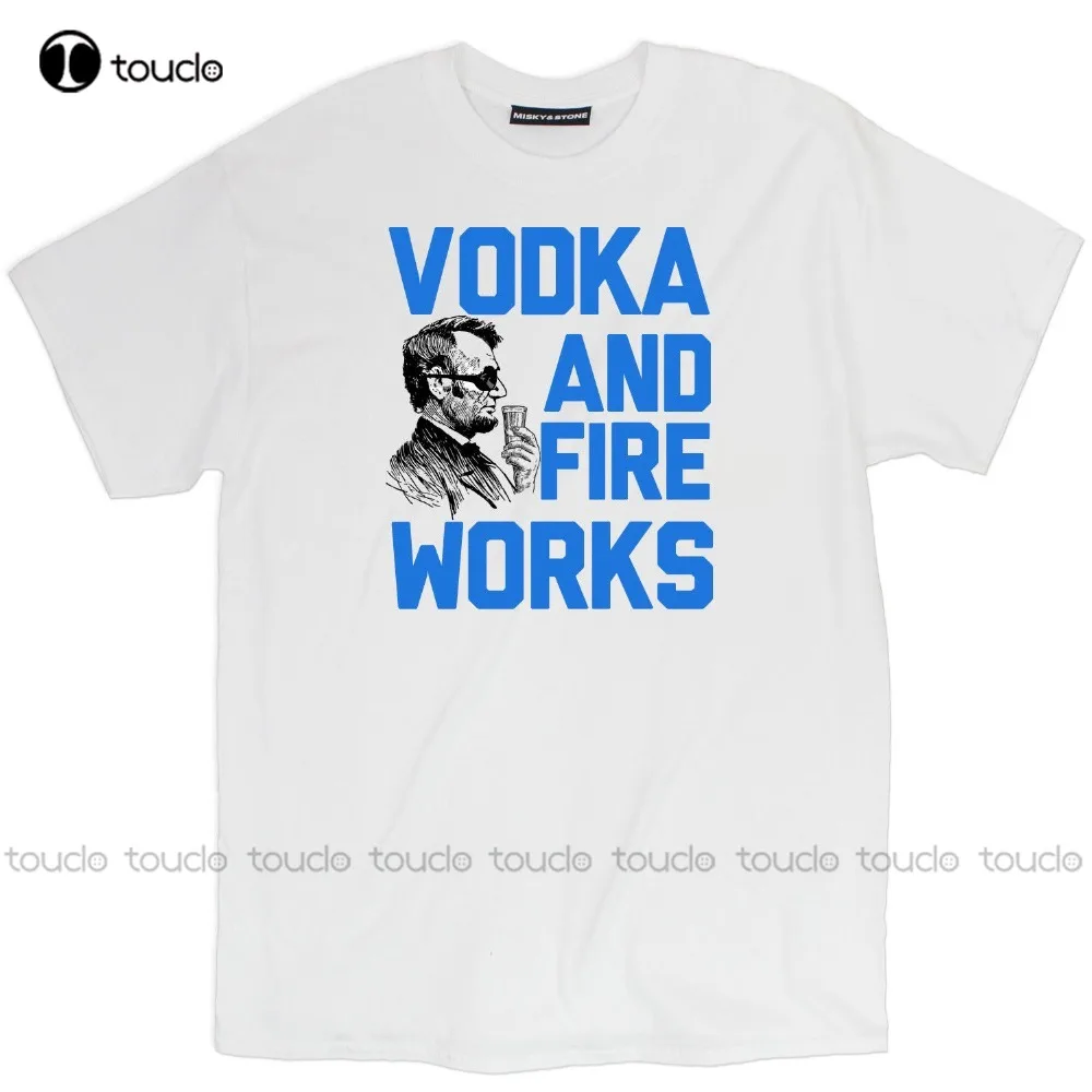 

Новые модные мужские футболки высокого качества водка и Фейерверк День независимости питья 4 июля лучшие футболки модные забавные Новые