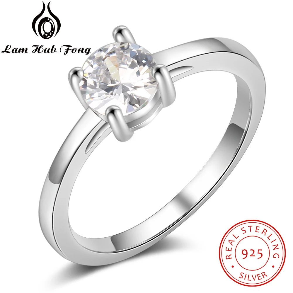 Кольцо из серебра 925 пробы в простом стиле обручальное кольцо с кубическим