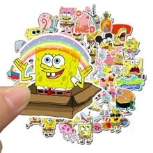10/30/50Pcs Spongebobs Stickers Cute Squarepants Patrick Star Anime Sticker Guitar Cartoon Waterproof Graffiti Decals Child Toys