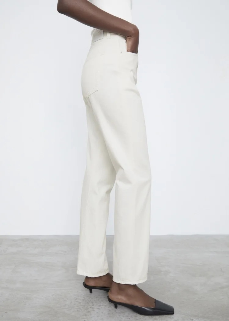 

2021 New Women Fashion Luxury Spring Summer Fashion Classic Straight Jeans Seam Hems Casual Versatile High Waist Pants T2