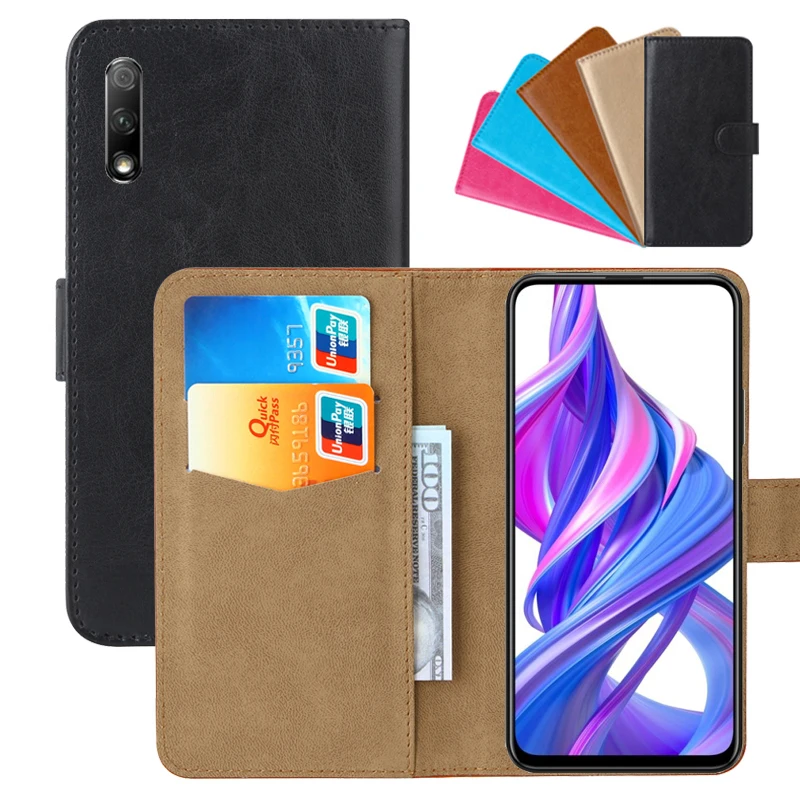 

Luxury Wallet Case For Huawei Honor 9X PU Leather Retro Flip Cover Magnetic Fashion Cases Strap