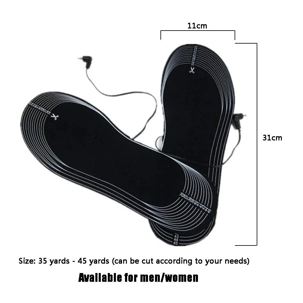 1 пара обуви стельки с электрическим подогревом для аккумулятором 4 5 в зимние