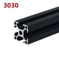 1pc 3030 black european standard anodized aluminum profile extrusion 100 500mm length linear rail for cnc 3d printer