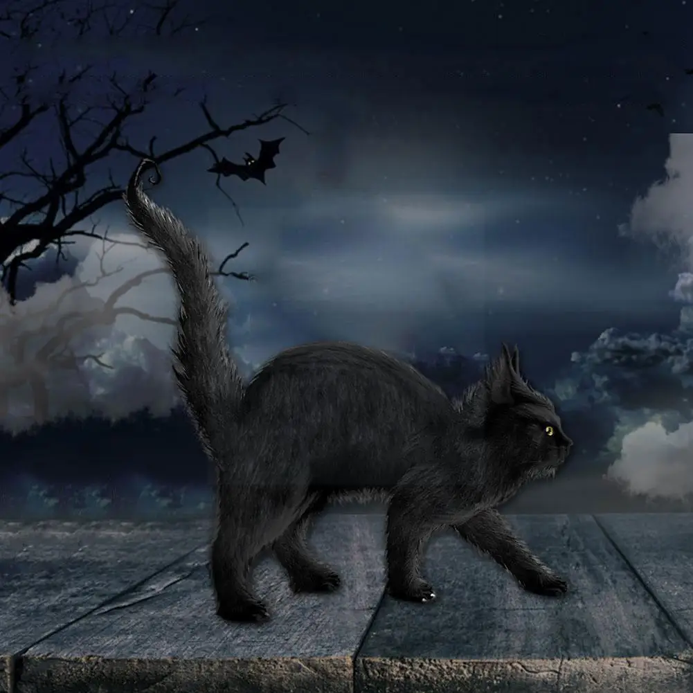 Новинка Имитация черного кота на Хэллоуин набивной реквизит полиэтиленовое