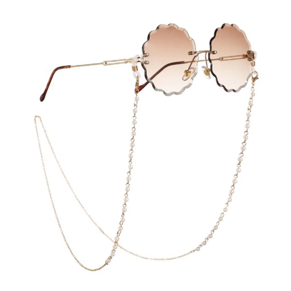 

2020 New Reading Glasses Chain for Women Metal Sunglasses Cords Casual Pearl Beaded Eyeglass chain for glasses women