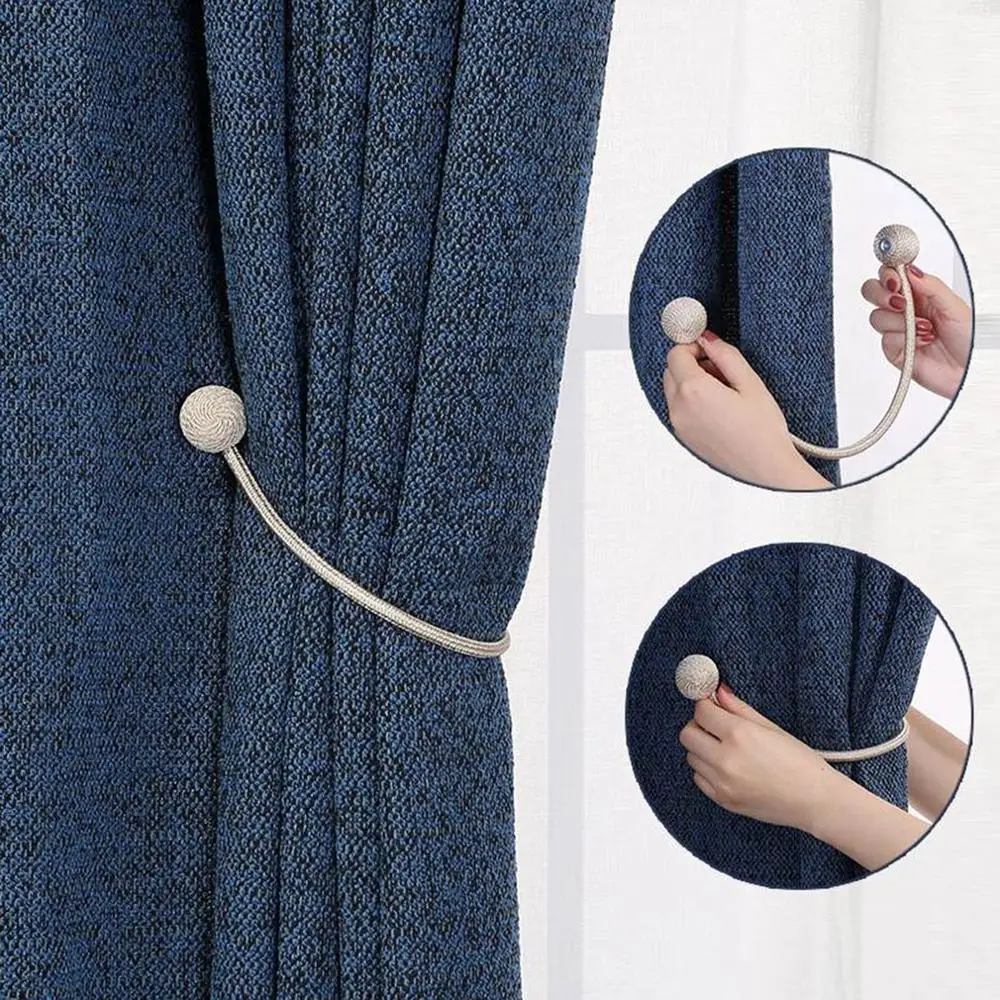 

Magnetic Ball Curtain Tiebacks Tie Backs Holdbacks Buckle Clips Accessory Curtain Tieback