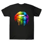 Крутая футболка ЛГБТ с радужными губами, гордость-гомосексуалы, рубашки для лесбиянок, футболка высокого качества, уличная одежда, женская футболка