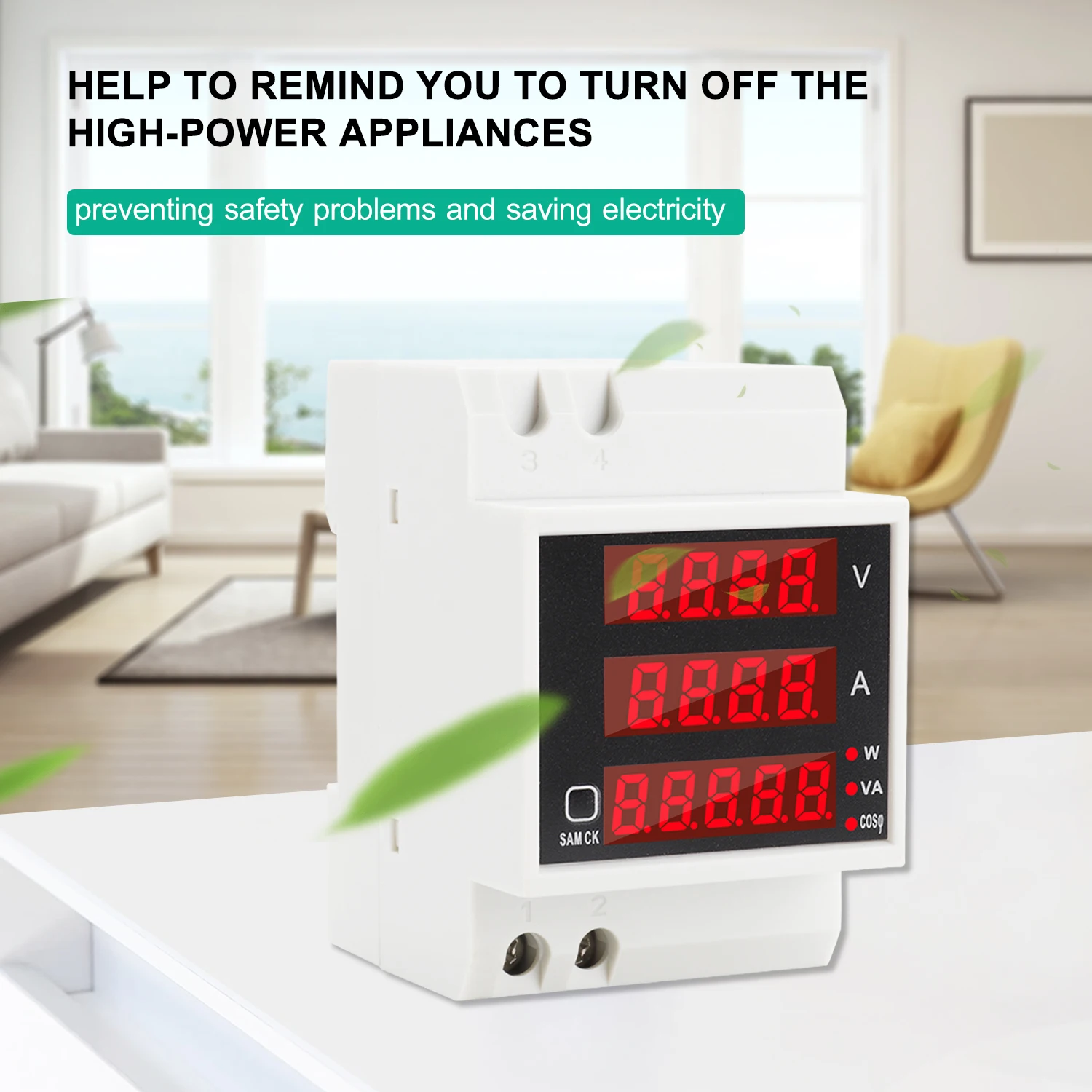 

Multi-functional Digital Din Rail Current Voltage Power Ammeter Voltmeter Display Meter AC 80-300V / 100A