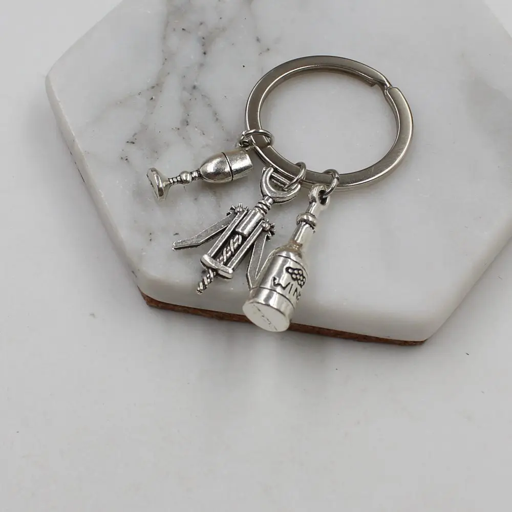 Брелок для винных бутылок и бокалов открывашка подвеска влюбленных вина модные