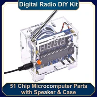 diy speaker audio kit 5v dc powered 51 single chip microcomputer diy parts digital broadcasting electronic fm digital radio kit