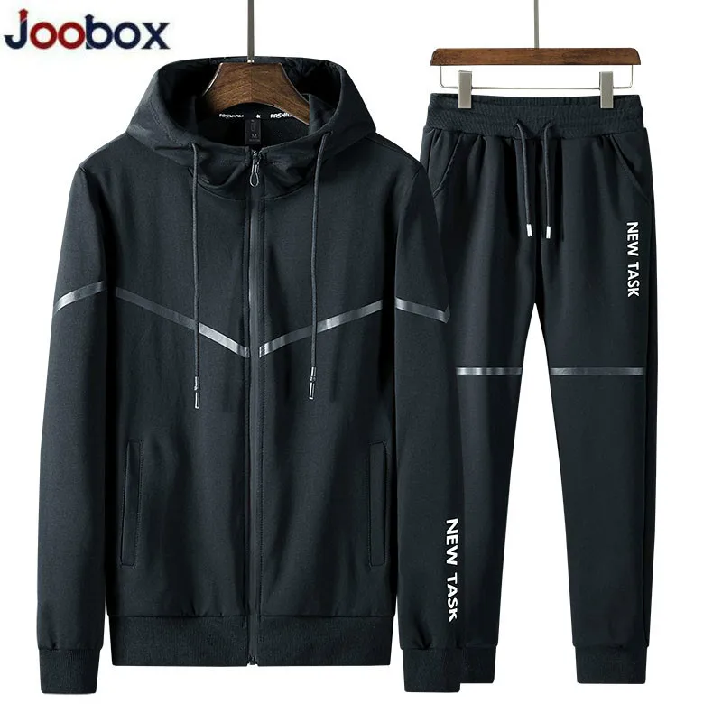 New Fashion Young Men Tracksuit Men's Sportswear Suits Slim Fit Spring Autumn Sets Hooded Coat+ Pants Clothes Dropshipping