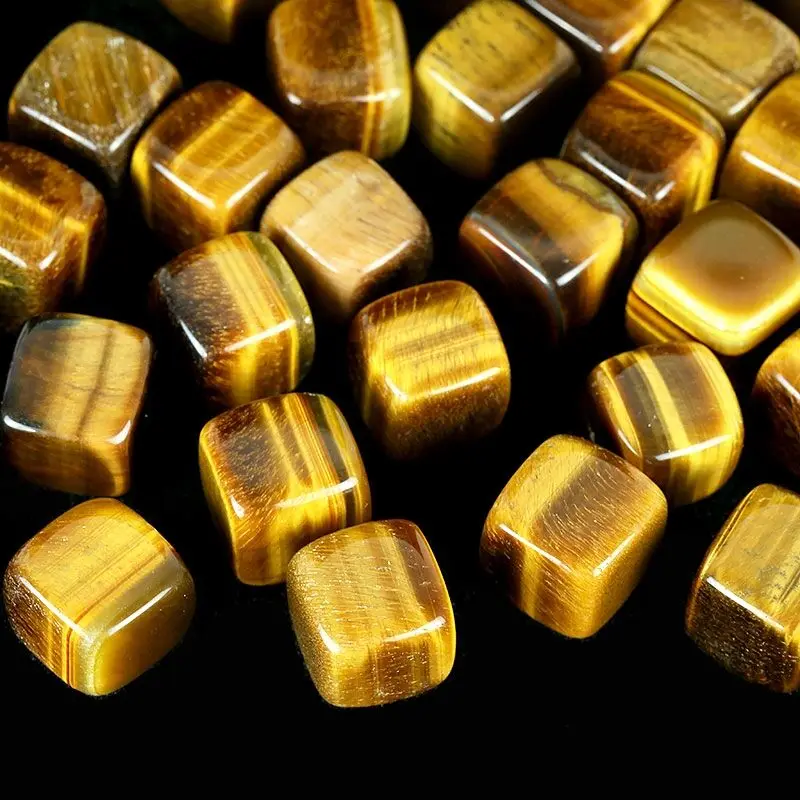 

2pcs about1.4-2cm Natural Stone Square Tiger Eye stone