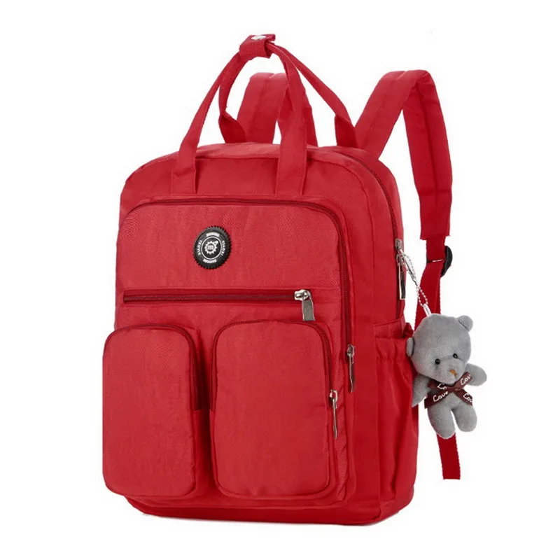

Drop shipping 2020 Fashion Woman Backpack Waterproof Nylon Soft Handle Solid Multi-pocket Travel Zipper School Bags backpack
