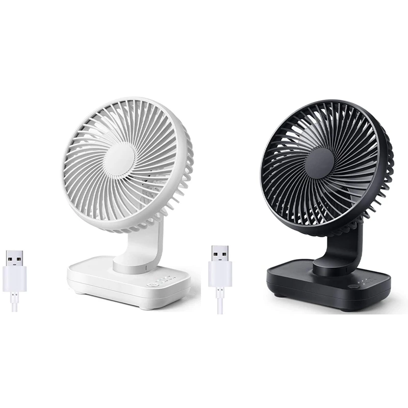 

USB Desk Fan, Rechargeable Battery Operated, Mini Portable Fan, With Strong Airflow Quiet Operation