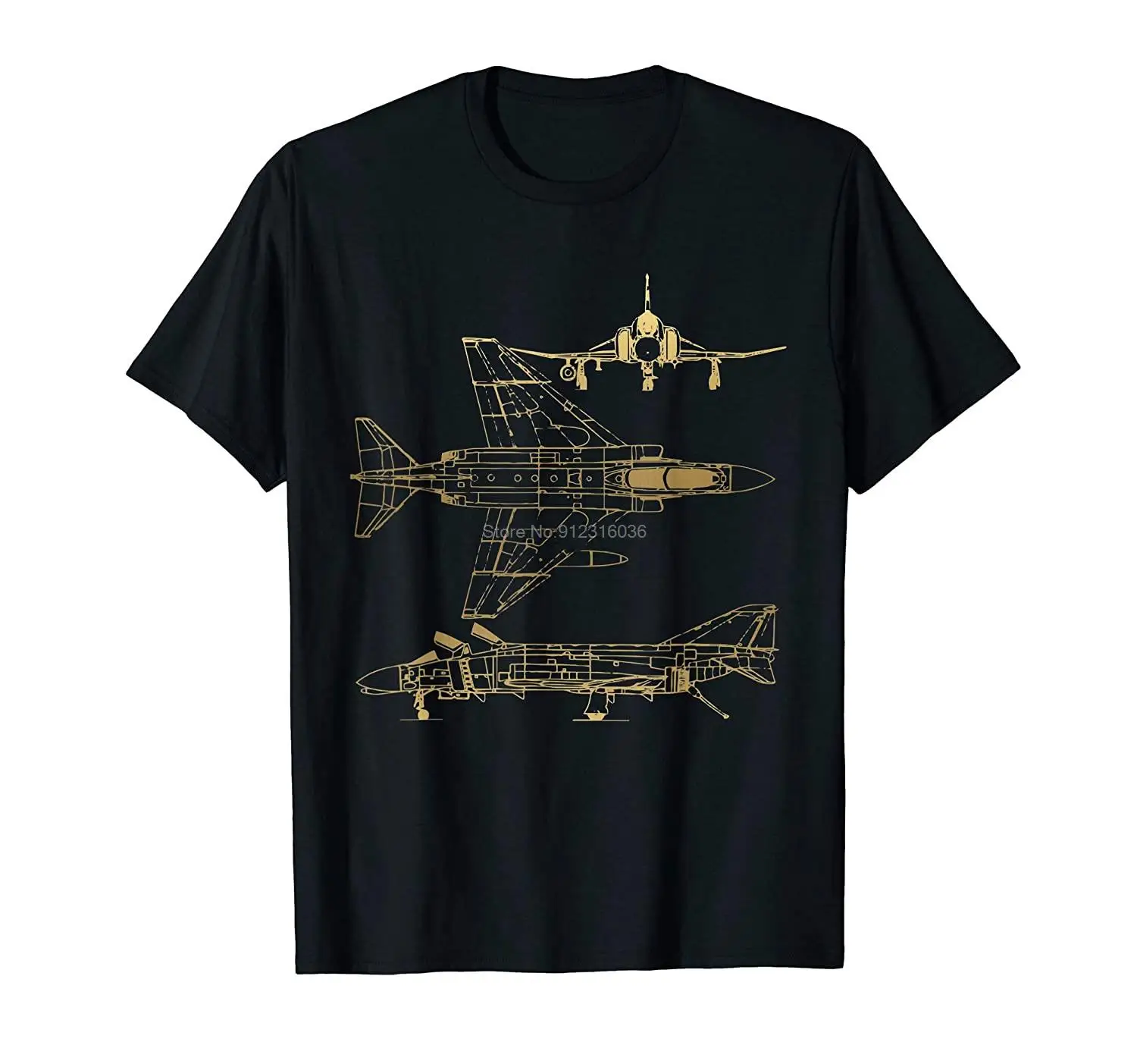 F-4 Fighter T-Shirt Men Cotton Tshirt Hip Hop Tees Tops Harajuku Streetwear