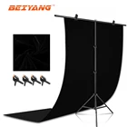 Подставка для фотографий BEIYANG T-образная с подсветильник кой, поглощающий черный фон для фотостудии