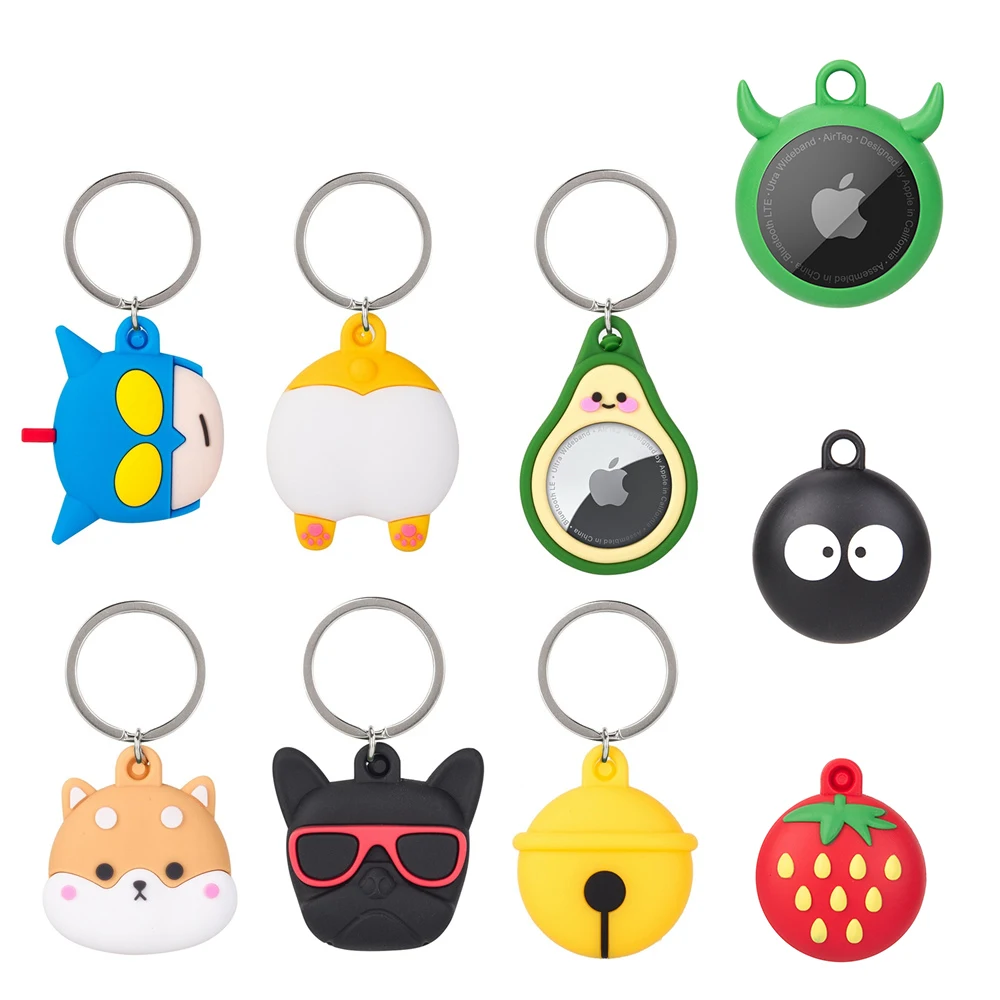 

For AirTag Case Locator Cute Funny Dog Cartoon Silicone Protection Anti-lost Protective shell For AirTags Locator Tracker Cover