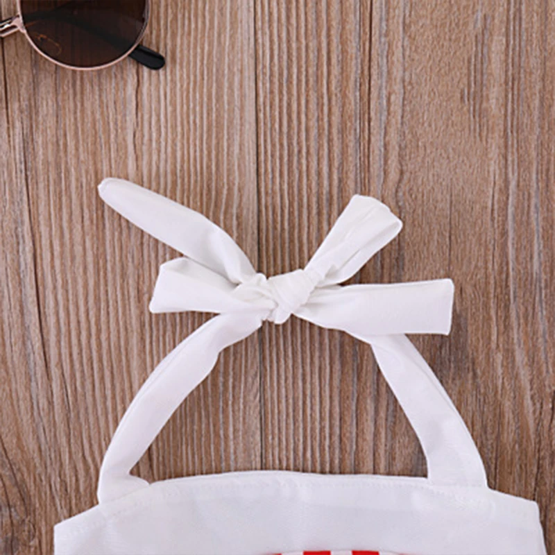 Baby Girl New Design Swimsuit Children Red&ampWhite Striped Bow Kid Vacation One-piece Cute Fashion Swimwear Bathing Suit | Мать и