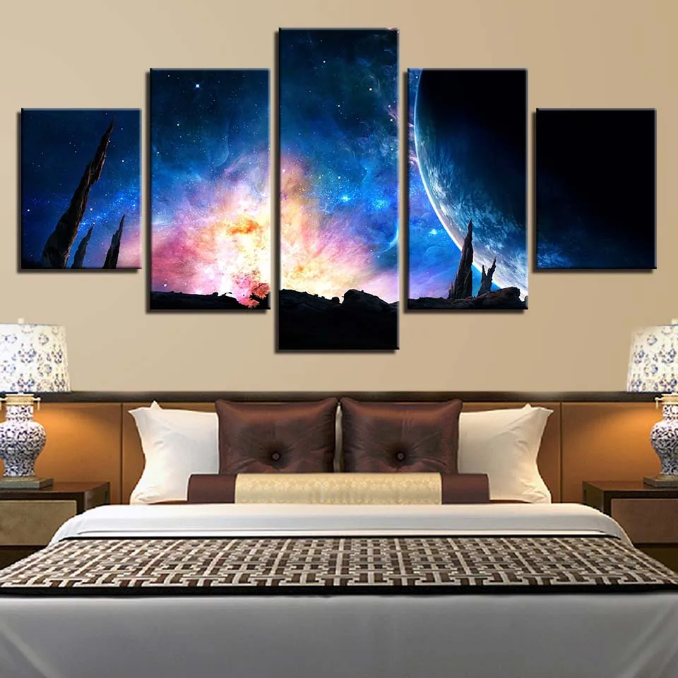 

Home Decor Canvas Painting HD Prints 5 Pieces Planet Wall Art Landscape Modular For Living Room Bedroom Pictures Artwork Poster