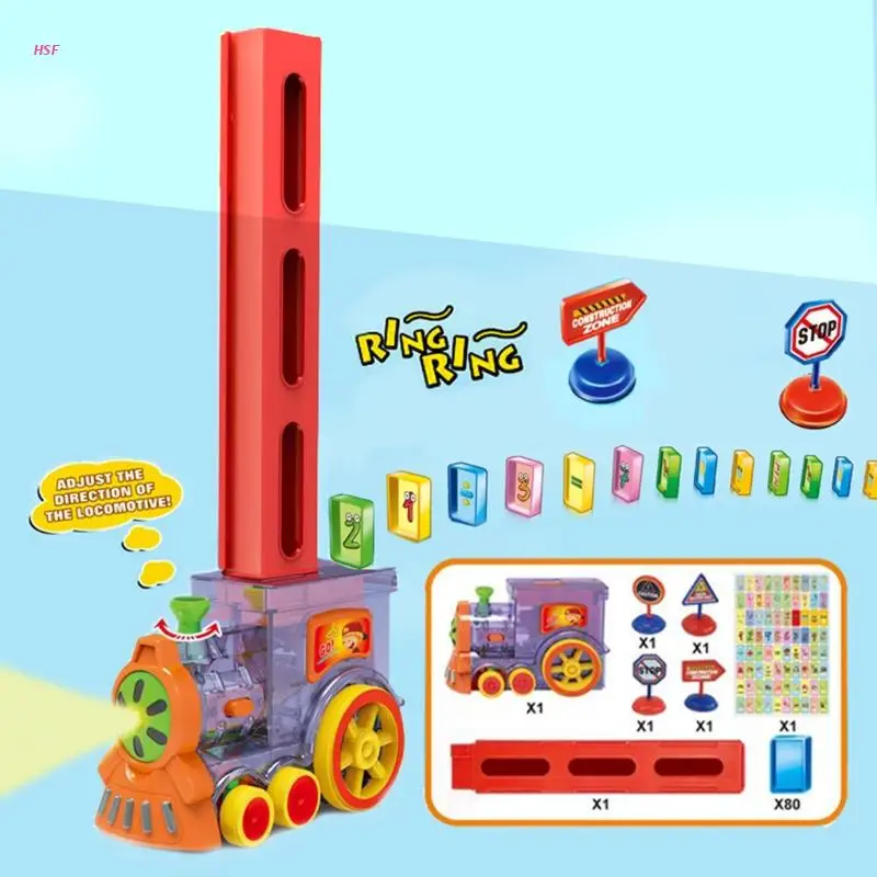 Electric Model Train with Domino Bricks Kiddie Sensory Education Learning Gift | Игрушки и хобби