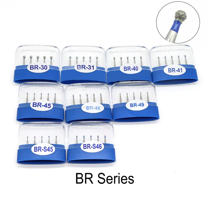 

Стоматологические алмазные буры 5 шт./коркор., сверлильные шарики круглого типа BR Dia-Burs Medium FG 1,6 M, стоматологические материалы