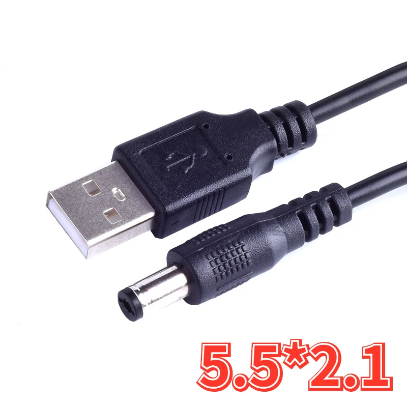 

USB для разъема 5,5*2,1 мм/DC 5521 5,5x2,1 мм 5,5 мм x 2,1 мм 5,5 мм/2,1 мм штекер питания постоянного тока зарядный адаптер кабель 1 м 3 фута