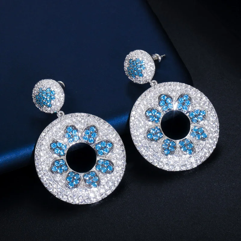 

Женские серьги-подвески с крупным цветком, из светильник Анита, ER515