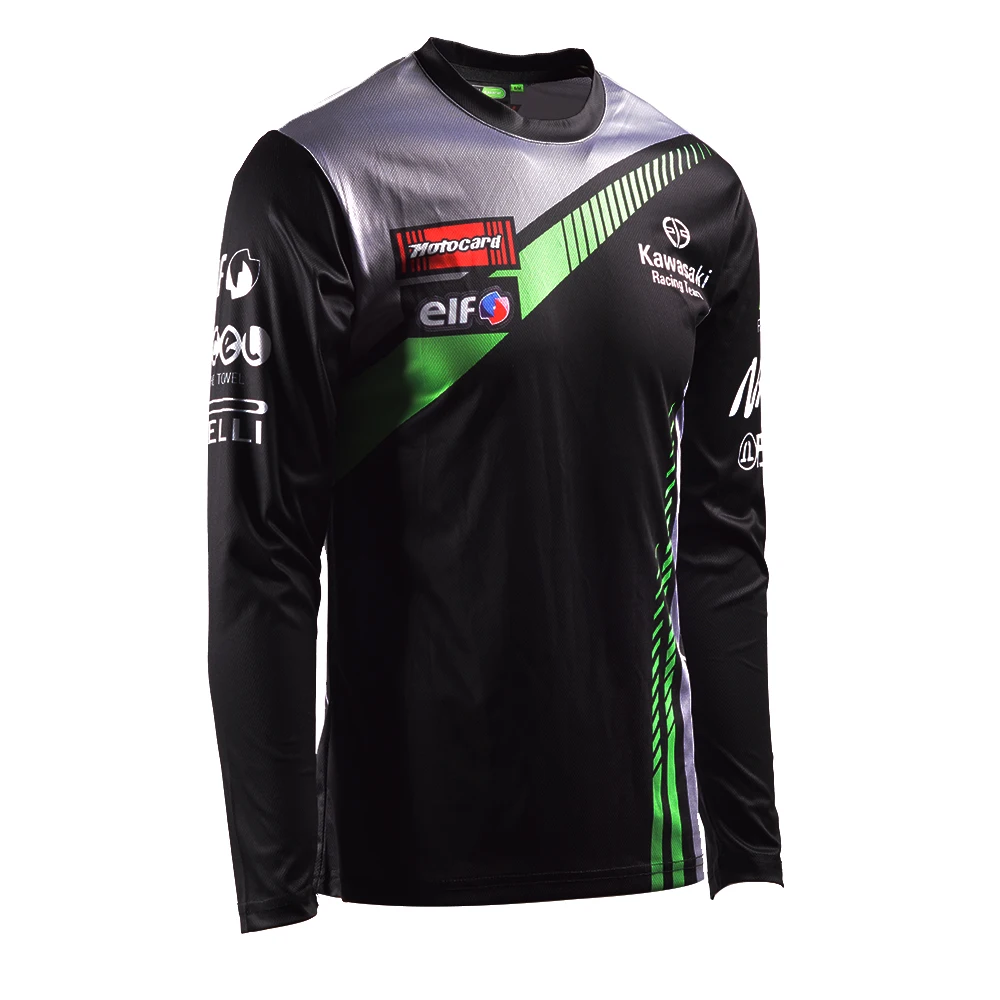 Уличная мотоциклетная футболка с длинными рукавами для Kawasaki Team спортивная