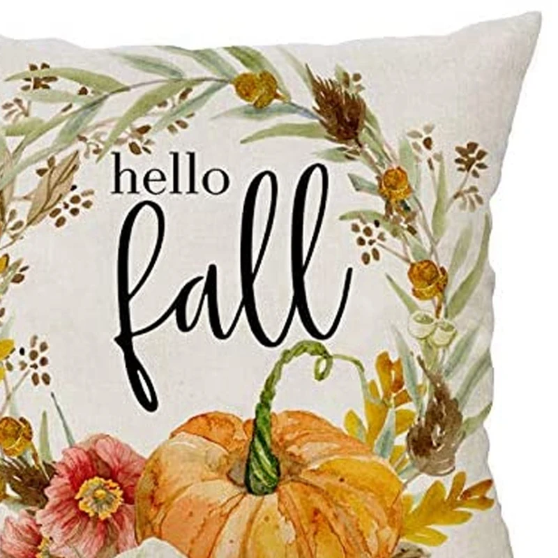 

Fall Pillow Covers Pumpkin Truck Throw Pillow Case Cotton Linen Autumn Pillowcase Cushion Cover