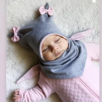 2019 baby cotton hat autumn winter childrens scarf hat sets kids bowknot warm beanies