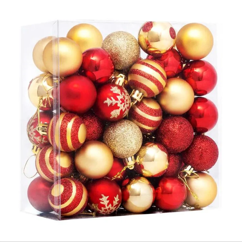 

50Pcs 4CM Christmas Tree Decorations Balls Bauble Xmas Party Hanging Ball Ornaments Christmas Decorations for Home New Year Gift
