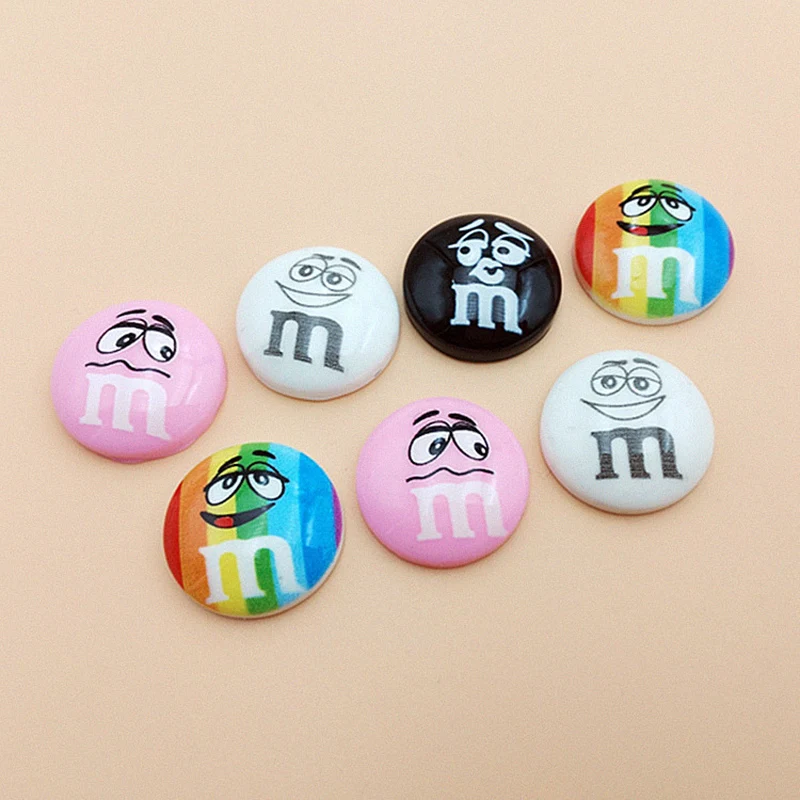 10 шт./лот Каваий мультяшный M Beans плоский Кабошон из смолы подходит для украшения