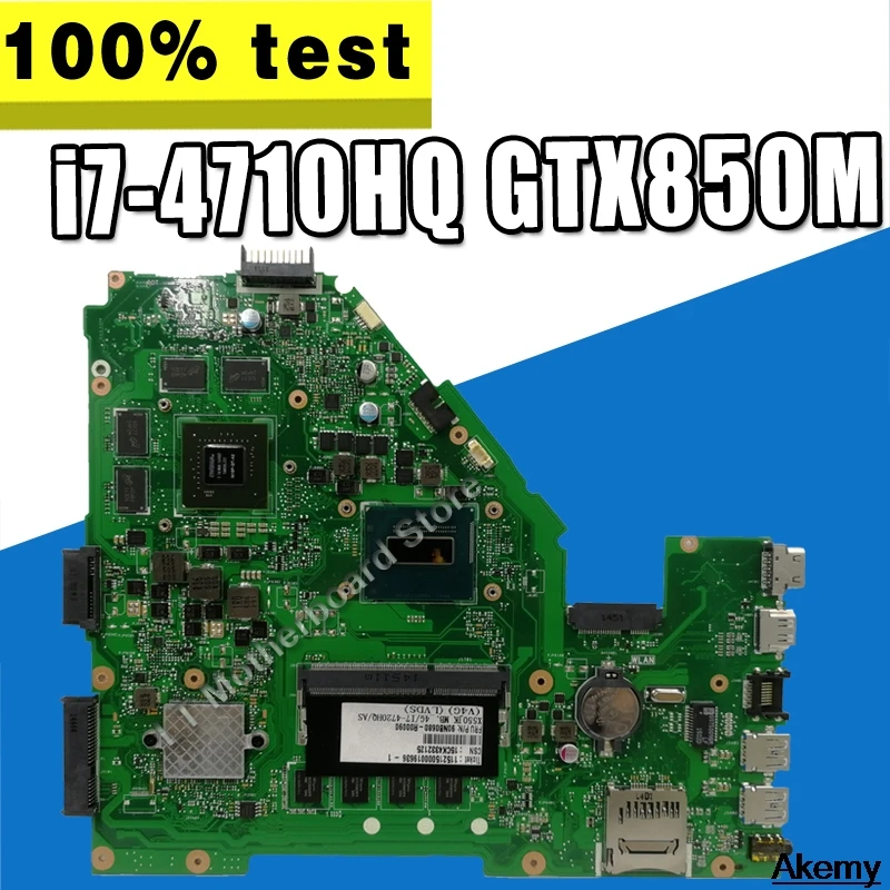 

Материнская плата X550JK For Asus Flying Fortress FX50J X550JD X550JF X550JX X550JK материнская плата для ноутбука с i7-4710HQ/4720HQ CPU GTX850M