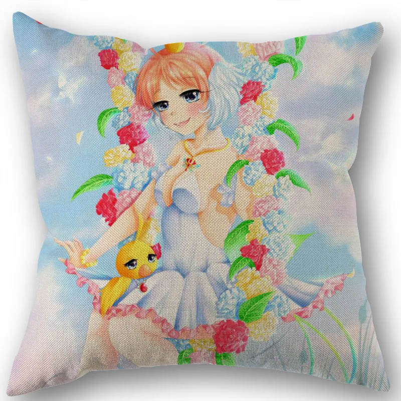 

Custom Square Pillowcase Anime Princess Tutu Cotton Linen Pillow Cover Zippered 45x45cm One Sides DIY Gift Office,Home,Outdoor