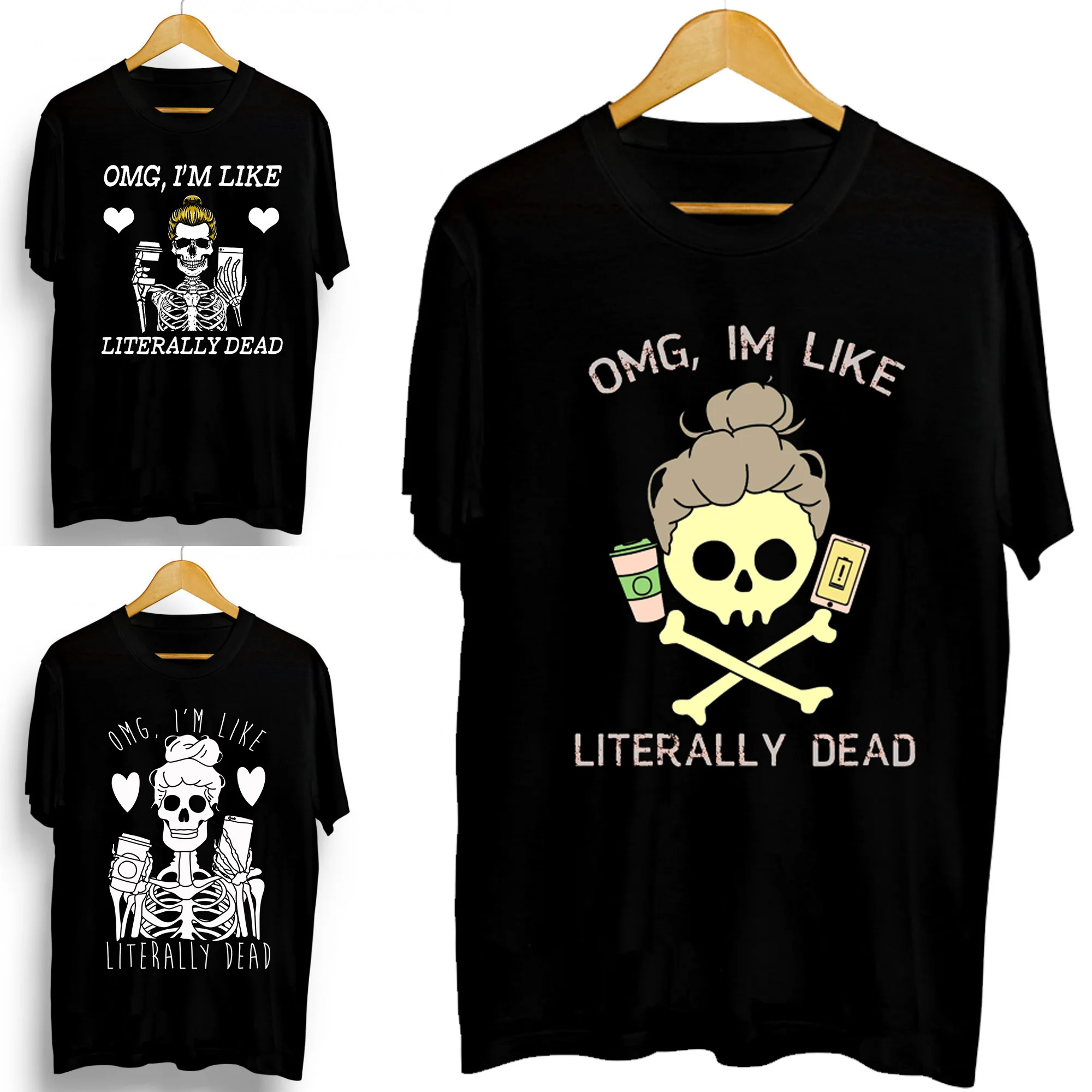 

Футболки в винтажном минималистичном стиле OMG I'm Like, буквально мертвецы, 100%, забавная летняя хлопковая футболка премиум-класса для мужчин на ...