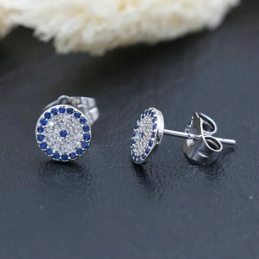 Серьги BPPCCR с инкрустацией из циркония Эффектные серьги от сглаза для женщин