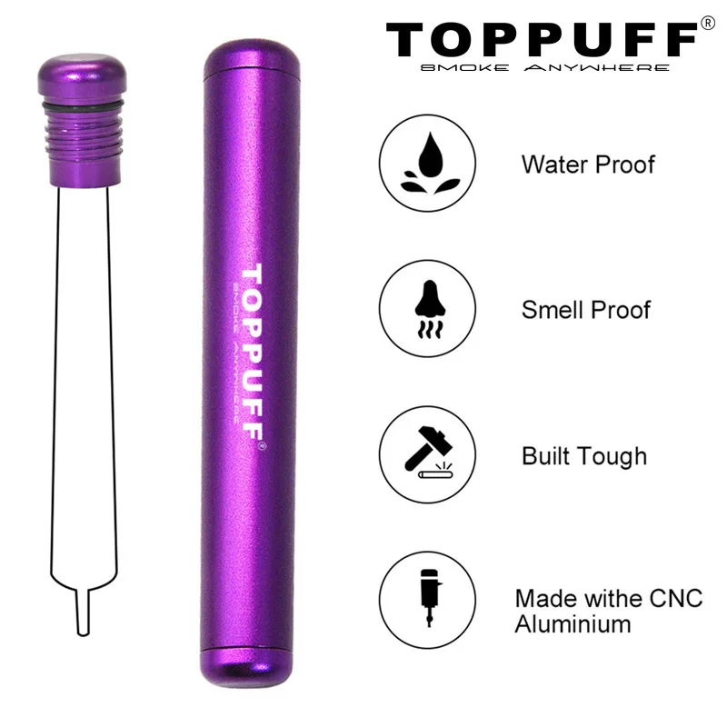 TOPPUFF Tobacco Aluminum Doob Tube Stash Jar Container Fashion Long-Term Use Mature Joint Roller Cigarette Herb Rolling Manual | Дом и сад