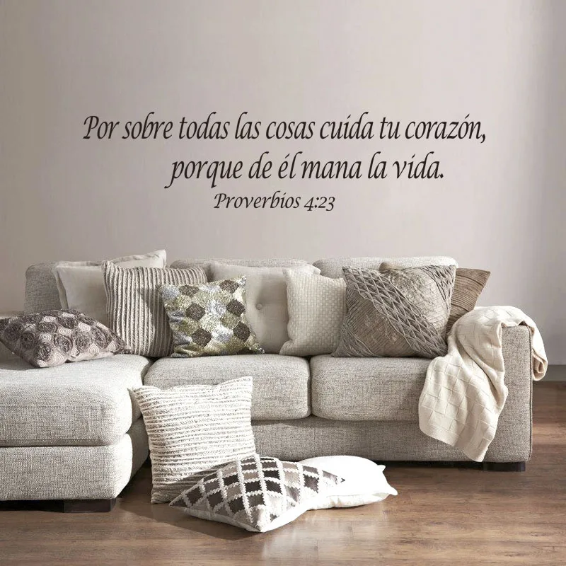 

Stickers Por Sobre Tadas Las Cosas Cuida Tu Corazon Vinyl Wall Art Decal Bible Verse Home Decor Poster Proverbs 4:23 Wall Decor