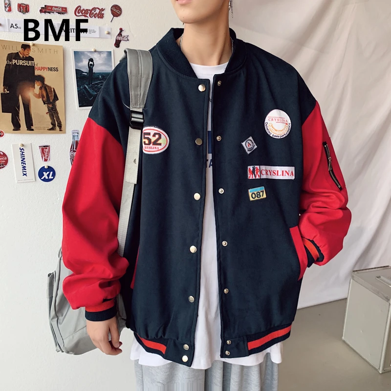

2020 Korean Fashion Patchwork Baseball Jacket Men Clothing Plus Size Coat 5XL Autumn Kpop Couple Tops Oversized Clothes Male