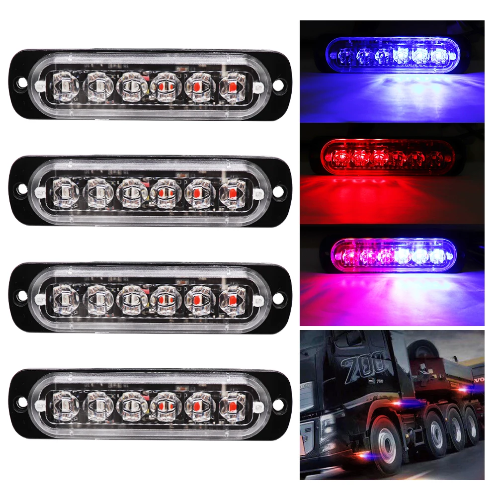 

4pcs High Power 3030 LED Side Marker Light Rainny Waterproof Truck Turn Light Bar Blue Fog Light Red DayLights Driving Light