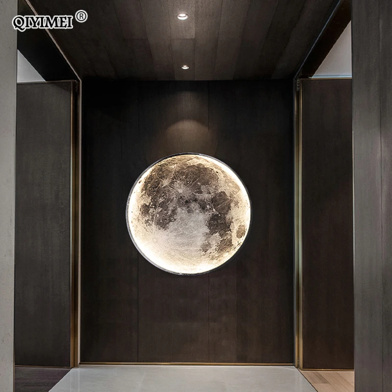 Фото Modern LED Moon Wall Lamp Minimalist Mural Indoor Lighting For Bedroom Background Wall Living ROOM Decorative Bedside Lights №4